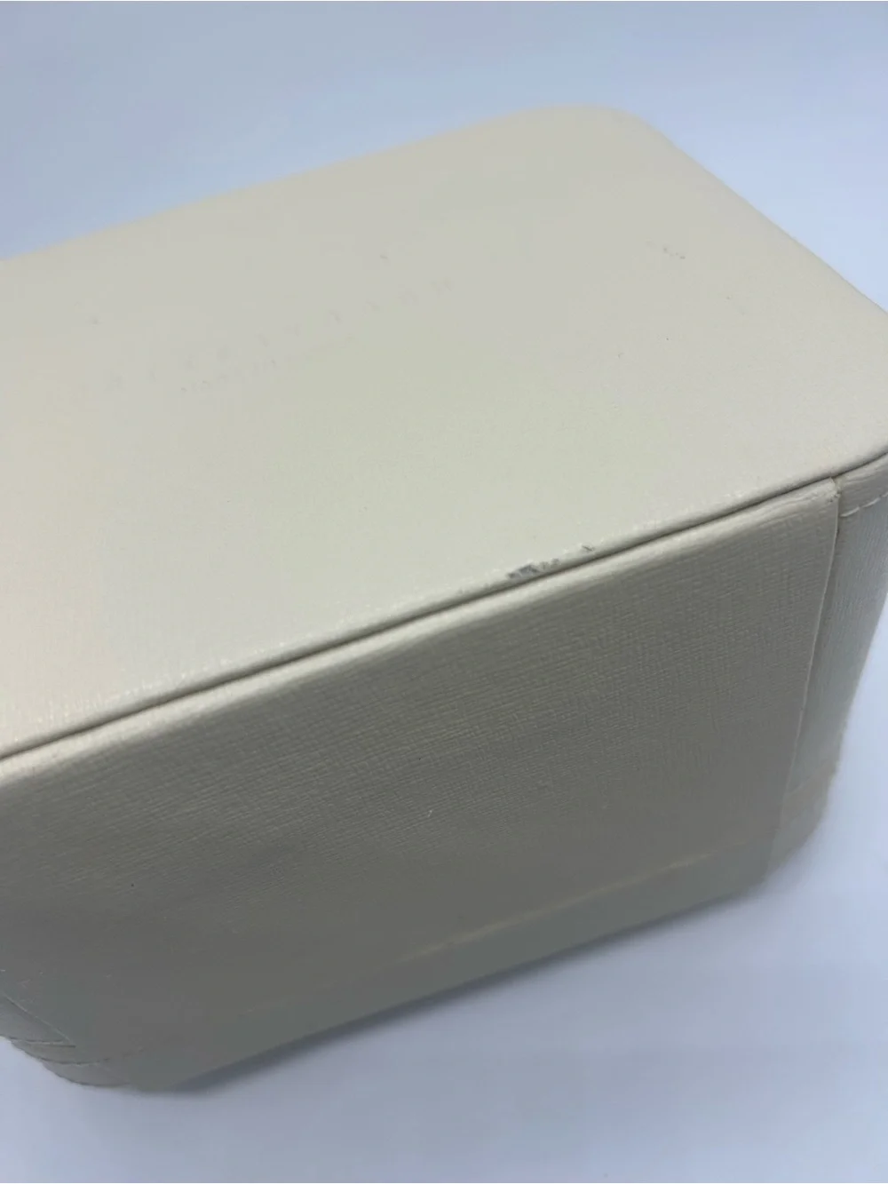 Pottery Barn Cream Travel Jewelry Box Carrying Handle key lock